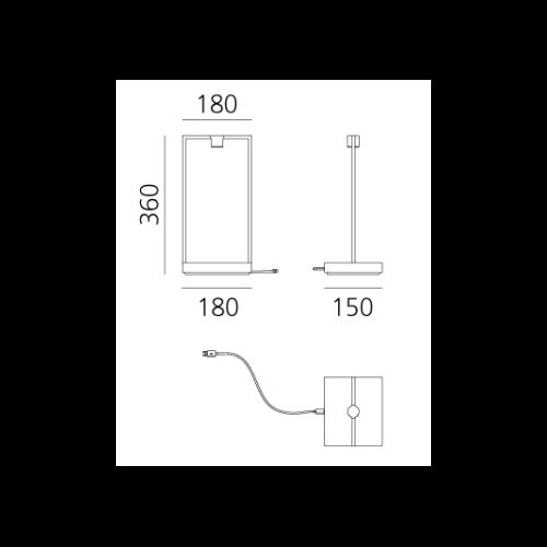 Artemide CURIOSITY 36 dimb. Akku Tischlechte LED3,6W w