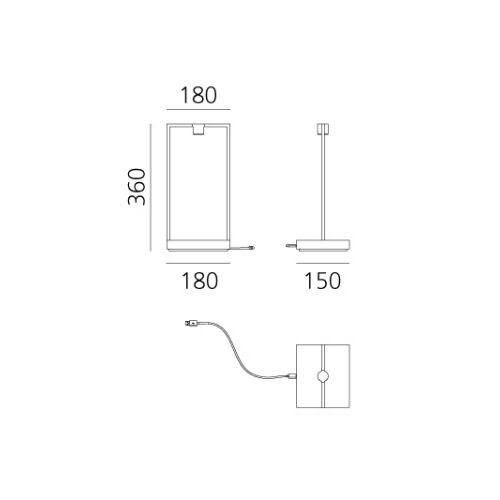 Artemide CURIOSITY 36 dimb. Akku Tischlechte LED3,6W w