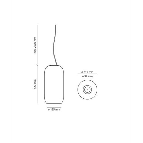 Artemide GOPLE SUSPENSION Glas-Pendelleuchte E27 (LED)