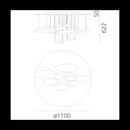 Artemide MERCURY LED CEILING 58W 2700K D=1100 H=622