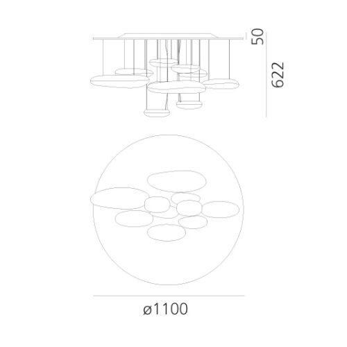 Artemide MERCURY LED CEILING 58W 2700K D=1100 H=622