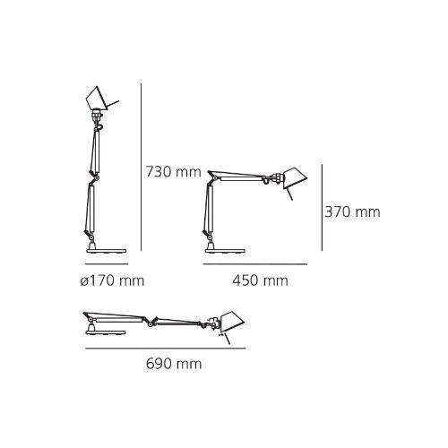 Artemide TOLOMEO MICRO Body und Fuß, Fassung E14 LED