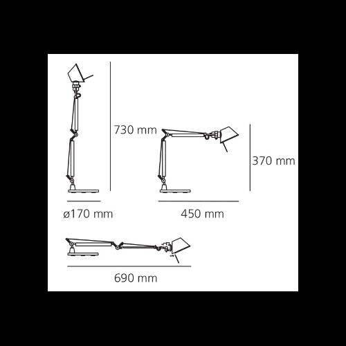 Artemide TOLOMEO MICRO Body und Fuß, Fassung E14 LED