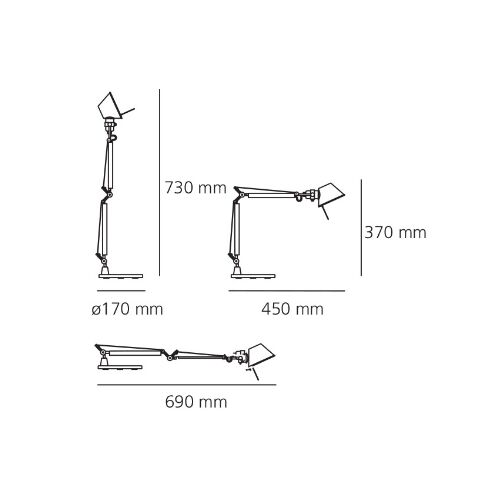 Artemide TOLOMEO MICRO Body und Fuß, Fassung E14 LED