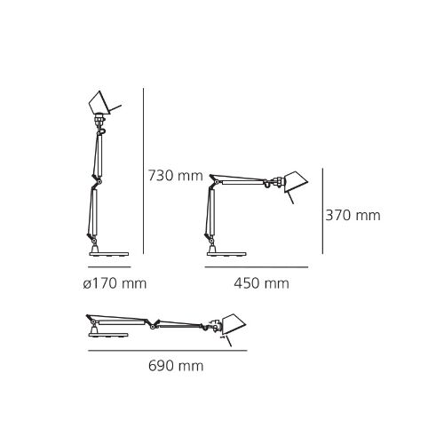 Artemide TOLOMEO MICRO Body und Fuß, Fassung E14 LED