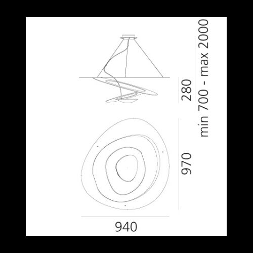 Artemide PIRCE SUSPENSION Halogen 300W dimmbar