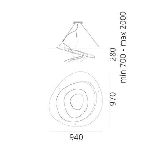 Artemide PIRCE SUSPENSION Halogen 300W dimmbar