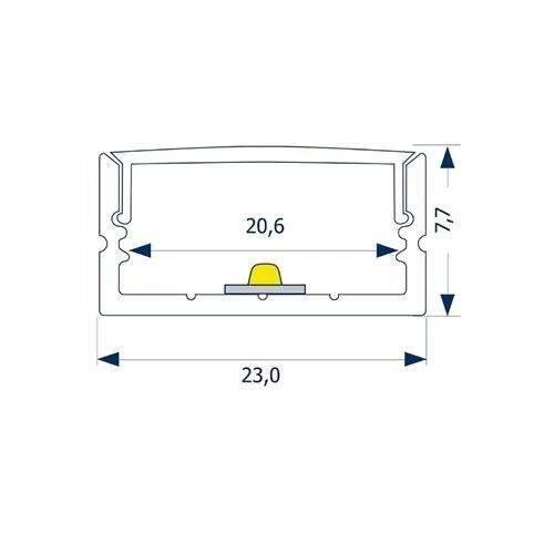 SIGOR ABDECKUNG für Profil 20 L=2m B=21mm Kunsstoff