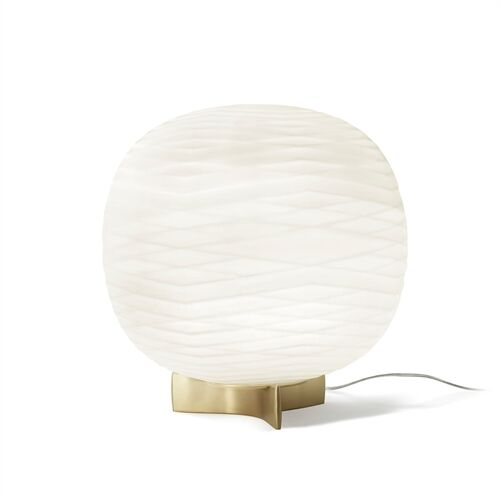 Foscarini Tischleuchte-GEM TAVOLO E27- Glas Weiß D43 ,Fuß