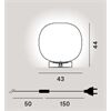 Foscarini Tischleuchte-GEM TAVOLO E27- Glas Weiß D43 ,Fuß
