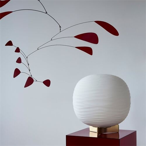 Foscarini Tischleuchte-GEM TAVOLO E27- Glas Weiß D43 ,Fuß