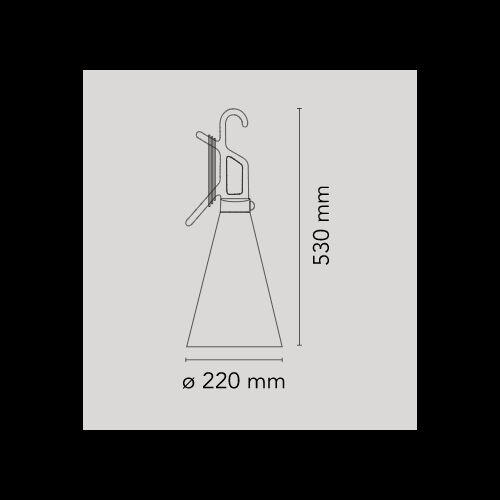 FLOS Mehrzweckleuchte MAYDAY E27 Diffusor Opal/ Halter