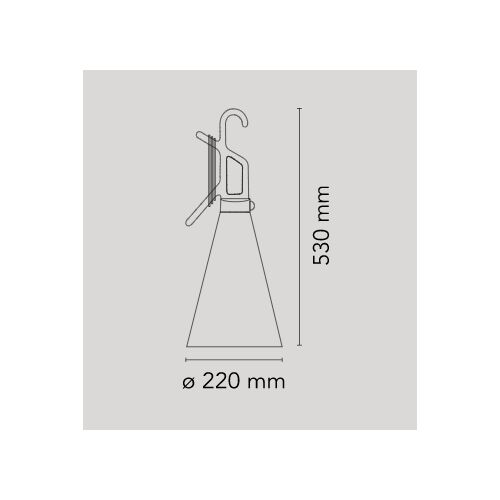 FLOS Mehrzweckleuchte MAYDAY E27 Diffusor Opal/ Halter