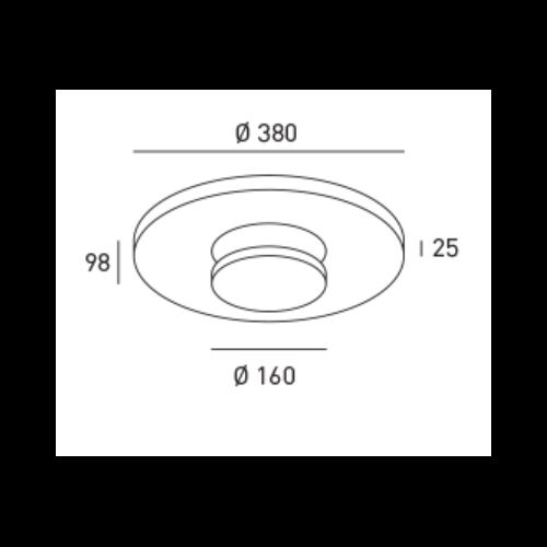 DLS Wand/Deckenleuchte -SUN-LED18W 3000K D380 H98