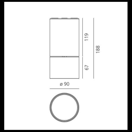 Artemide Anbaustrahler HOY SPOT SMD 48° 3000K Dali dim