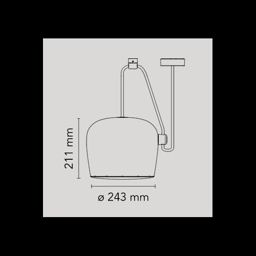 FLOS Pendelleuchte AIM LED16W 895lm 2700K, Alu lakiert