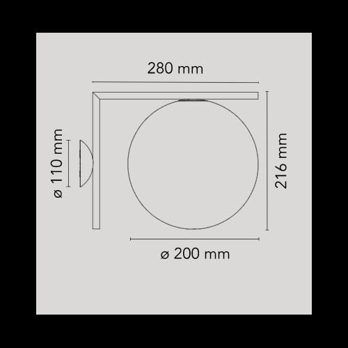 FLOS Wand/Deckenleuchte -IC Lights 1- E14 LED Opalglas