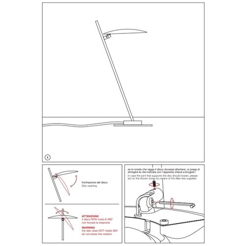Catellani&Smith Tischleuchte Lederam T1 LED 10W Dim-Disc/Stab/Base
