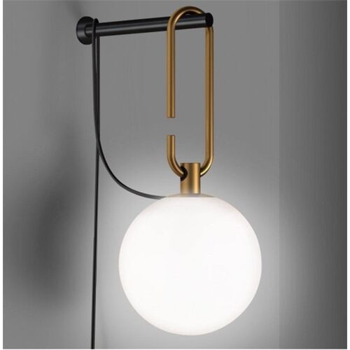 Artemide Wandleuchte -nh- Glas D=140mm Opal weiß, Ring