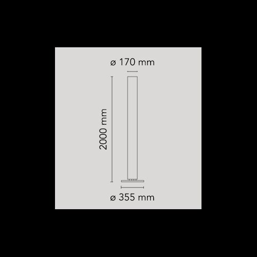 FLOS Stehleuchte STYLOS ,2 x E27 Acrylrohr weiß, Sockel