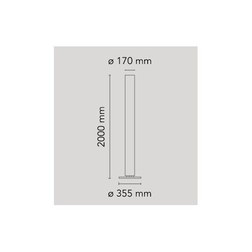 FLOS Stehleuchte STYLOS ,2 x E27 Acrylrohr weiß, Sockel