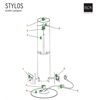 FLOS Stehleuchte STYLOS ,2 x E27 Acrylrohr weiß, Sockel