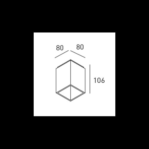 DLS Anbauleuchte KUBUS GU10 230V 80x80x106 m.Corona