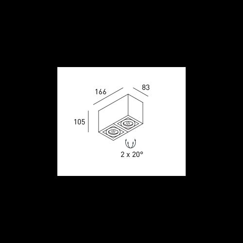 DLS Anbaustrahler LIGHT BOX 2-2xGU10, L166,B=86,H=105