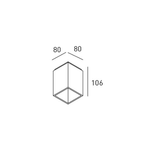 DLS Anbauleuchte KUBUS GU10 230V 80x80x106 m.Corona
