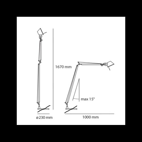 Artemide Leuchtenkörper TOLOMEO Reading E27 o.Befest./Fuß
