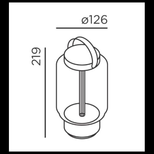IP44.de Akkuleuchte -QU- LED 2W 2700K, Glas Amber, Body