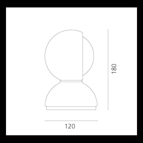 Artemide Tischleuchte ECLISSE -E14 Design1967 drehb./Metall
