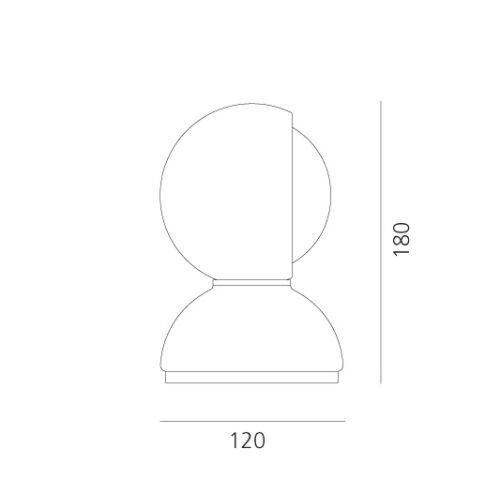 Artemide Tischleuchte ECLISSE -E14 Design1967 drehb./Metall