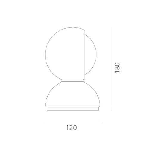 Artemide Tischleuchte ECLISSE -E14 Design1967 drehb./Metall