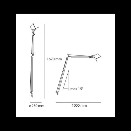 Artemide TOLOMEO Body READING FLOOR Ohne Fuß/Befest.