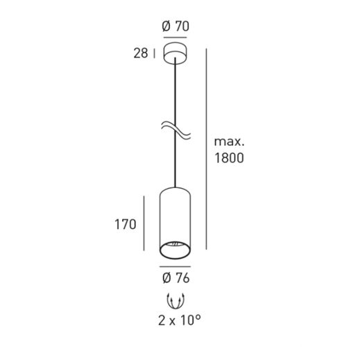 DLS BALI-S- Pendelleuchte 230V GU10 D=76 H=170mm