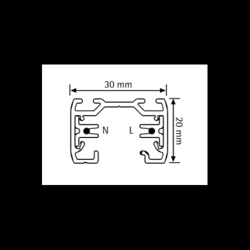 DLS Strahler REED P1 mit 1-Phasen-Adapter GU10 ohne LM