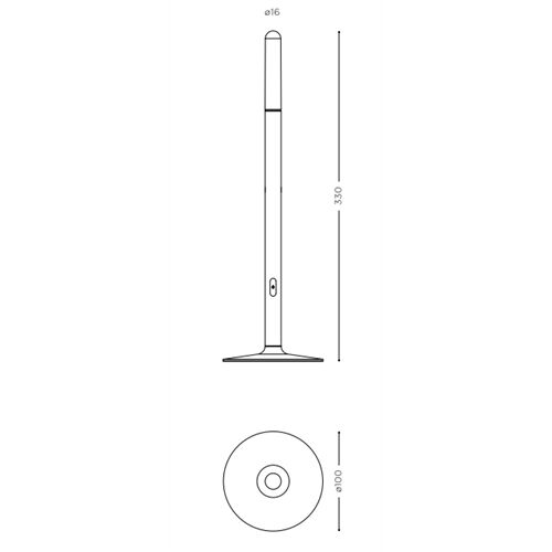 IP44.de AkkuTischleuchte GLIM 0,2W 10lm IP44 Aluguss/Lack