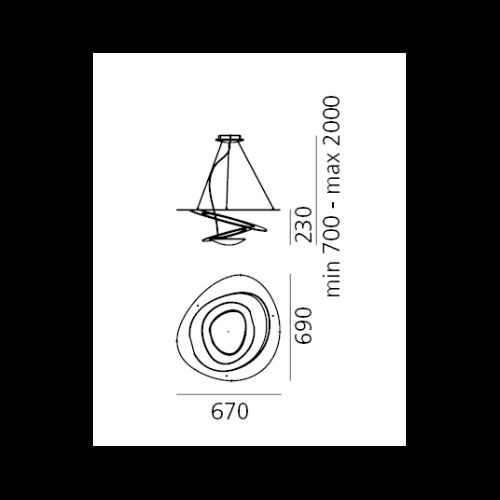 Artemide Pendel PIRCE MINI SUSPENS. LED 44W 3097lm 2700K