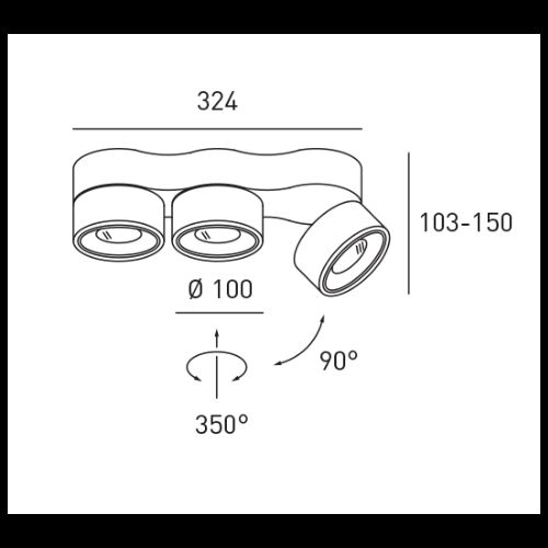 DLS CLIPPO TRIO 3x9,5W LED 33° dim to warm 1910K-3000K