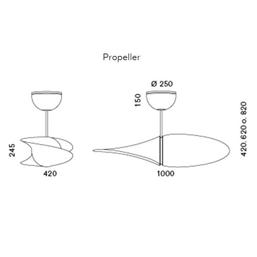 SERIEN Deckenventilator PROPELLER E27-On/OFF D=1000mm
