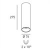 DLS Deckenleuchte BALI , D=76mm GU10 schwb 2x10°