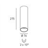 DLS Deckenleuchte BALI L , D=76mm GU10 schwb 2x10°