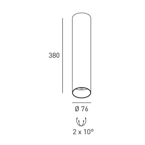 DLS Deckenleuchte BALI L, D=76mm GU10 schwb 2x10°