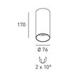 DLS Deckenleuchte BALI S, D=76mm GU10 schwb 2x10°