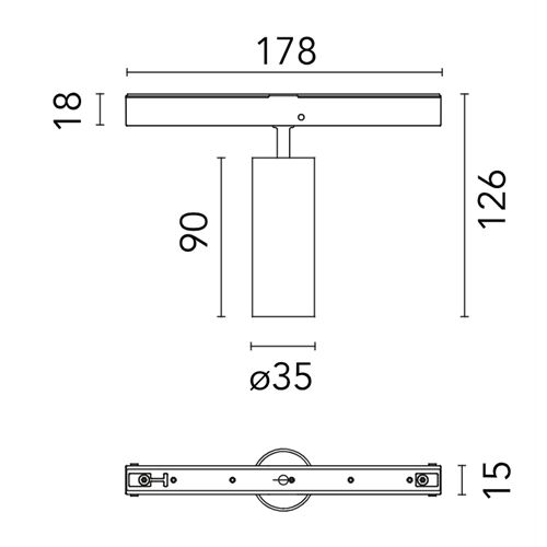FLOS Architectural Strahler Magnetschiene SPOT90 8,5W 406Lm 22° 3000K