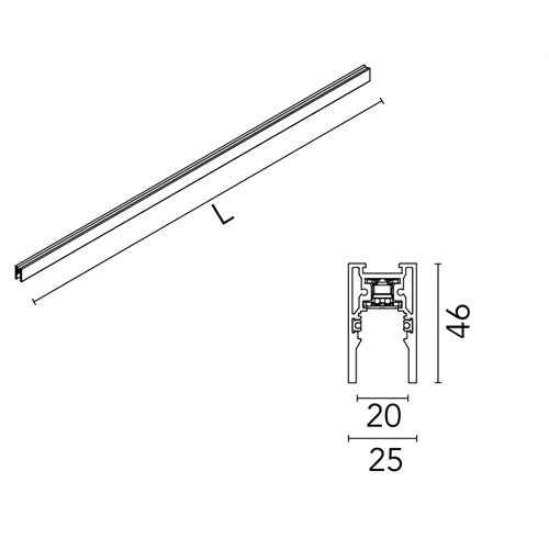 FLOS Architectural Anbauschiene MAGNET Surface