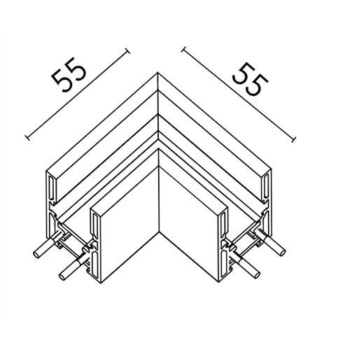 FLOS Architectural Eckverbinder 90° Magnetschiene