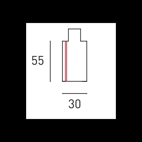 NORDIC*ALUMINIUM 1~ ENDEINSPEISER Schutzleiter Links L55,B30,H20mm