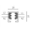 2~TRACK 240V 2~Stromschiene L=1000mm 18x18mm 2x1000W 240V